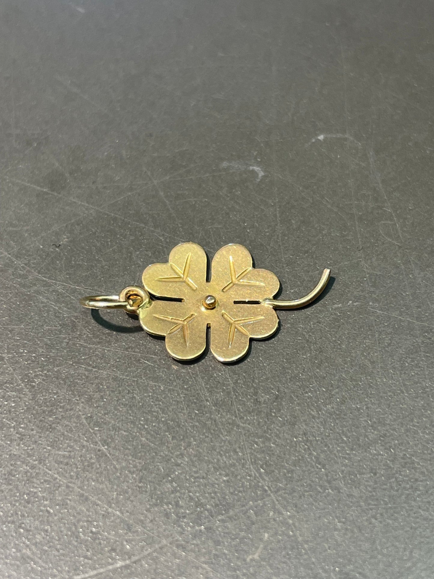 Vintage 18K Yellow Gold Four Leaf Clover Charm