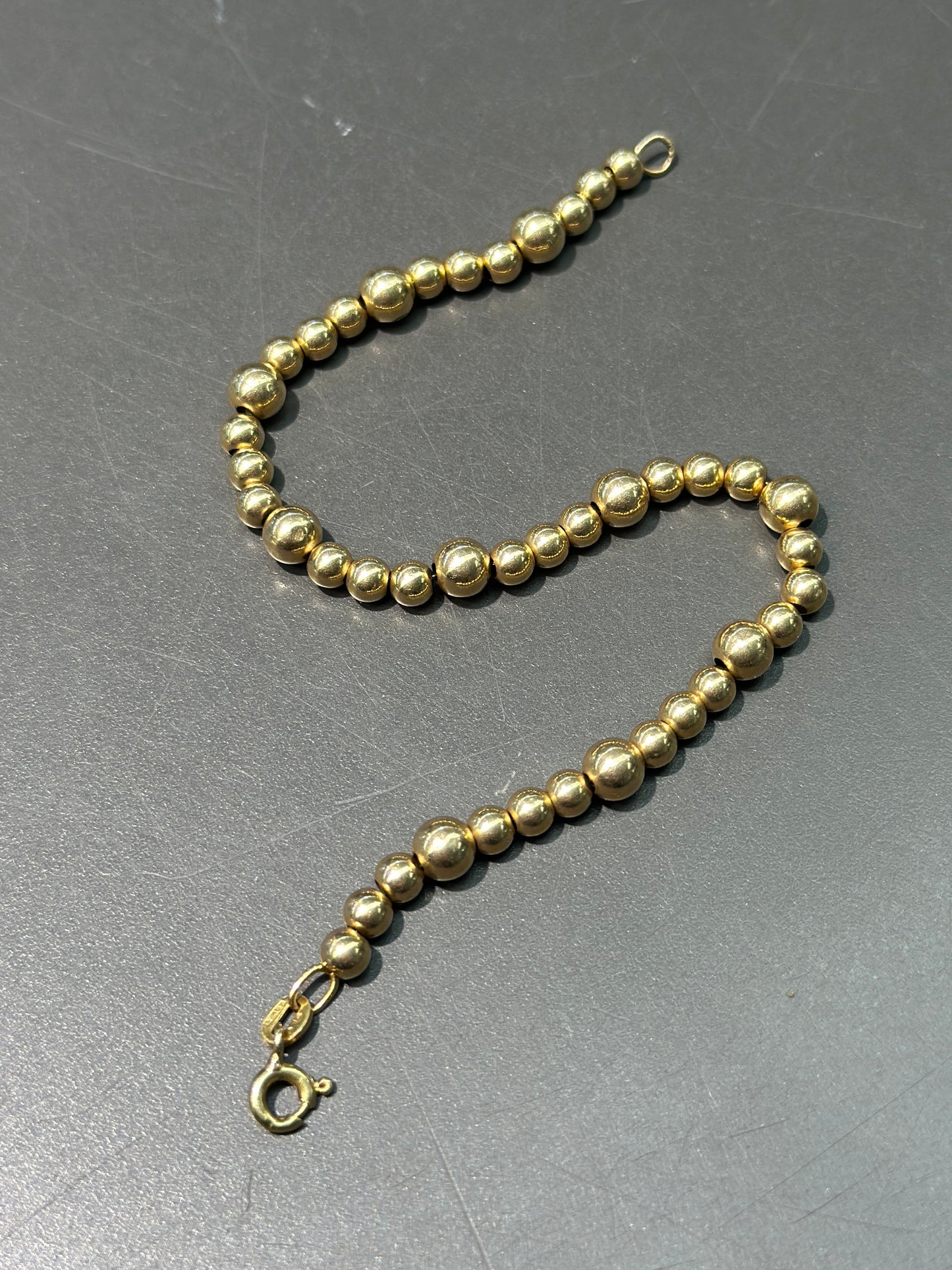 Vintage 14K Gold Bead Bracelet