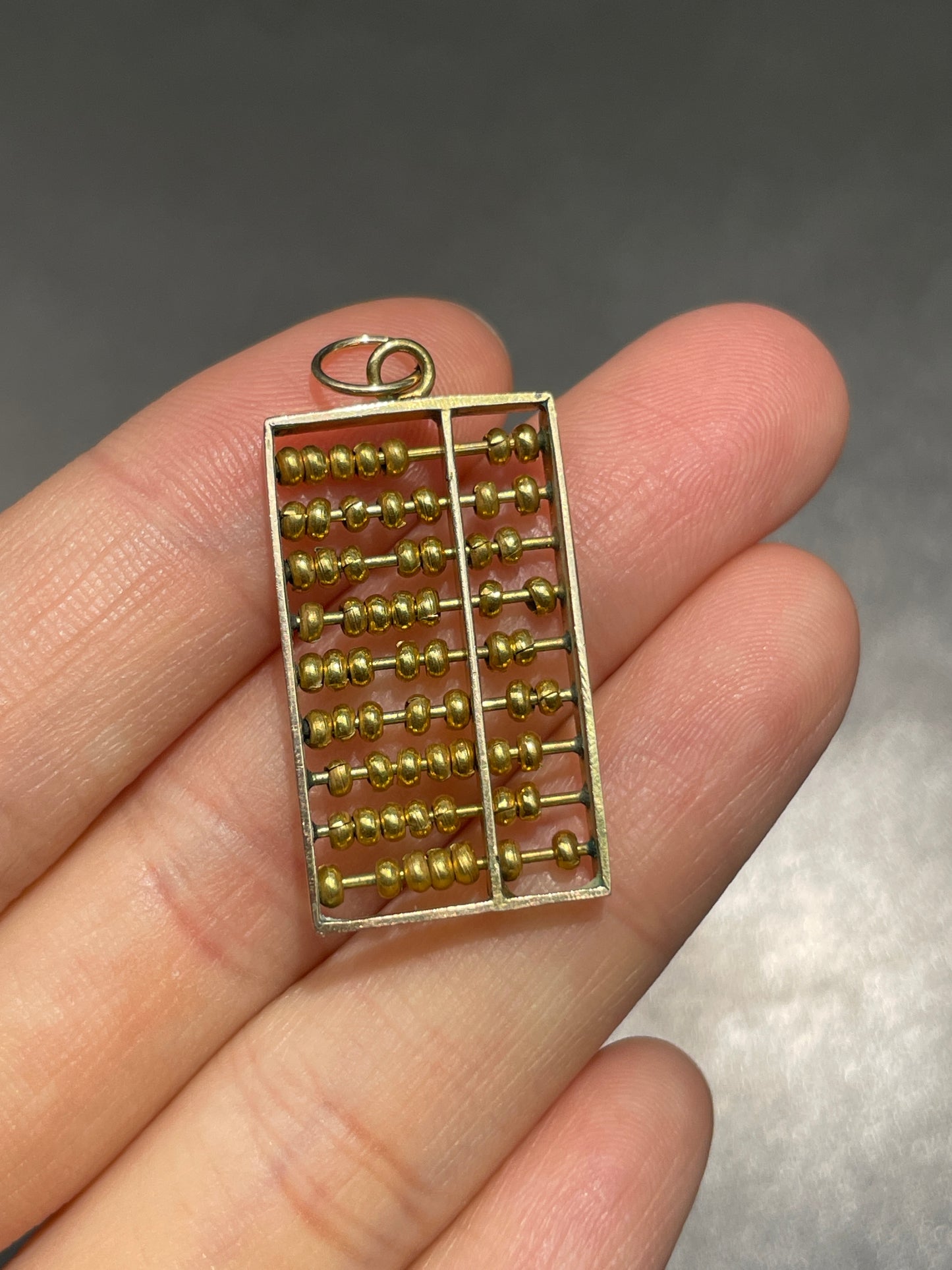 Vintage 14K Gold Large Articulating Abacus Charm