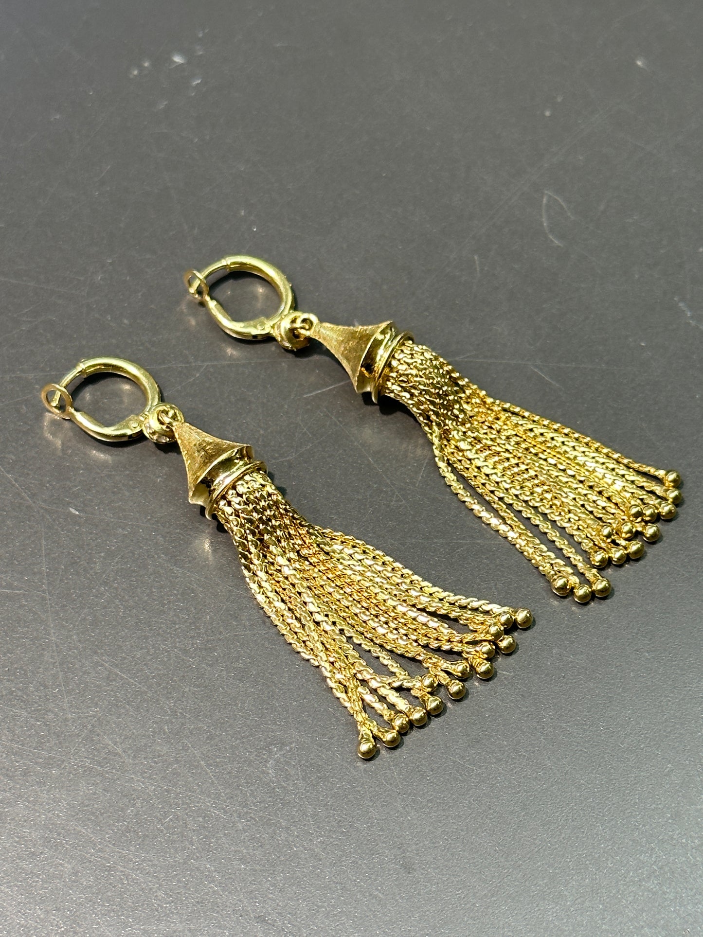 18K Gold Diamond Tassel Earring