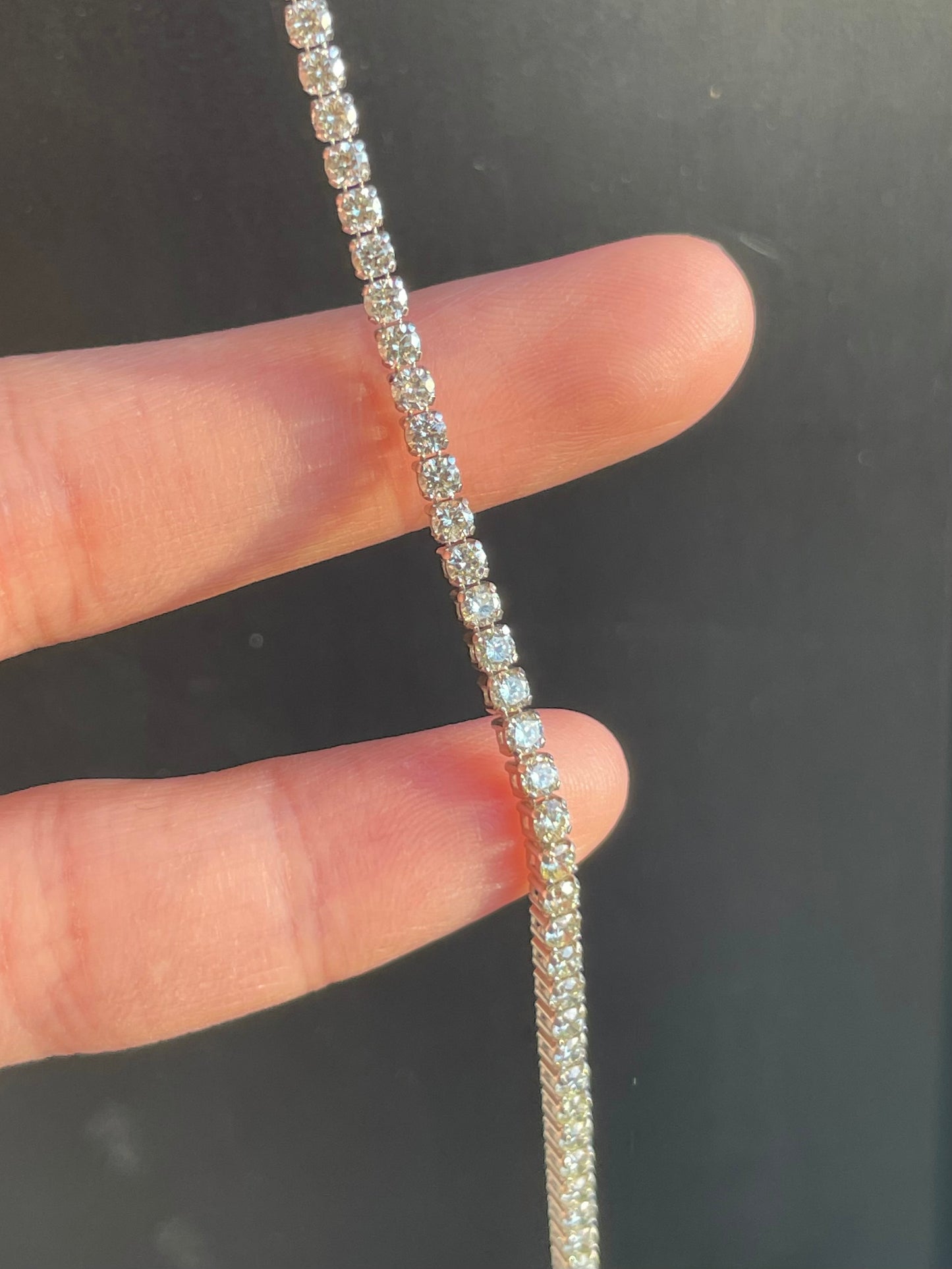 14K 白金 3.00 CTW 钻石网球手链