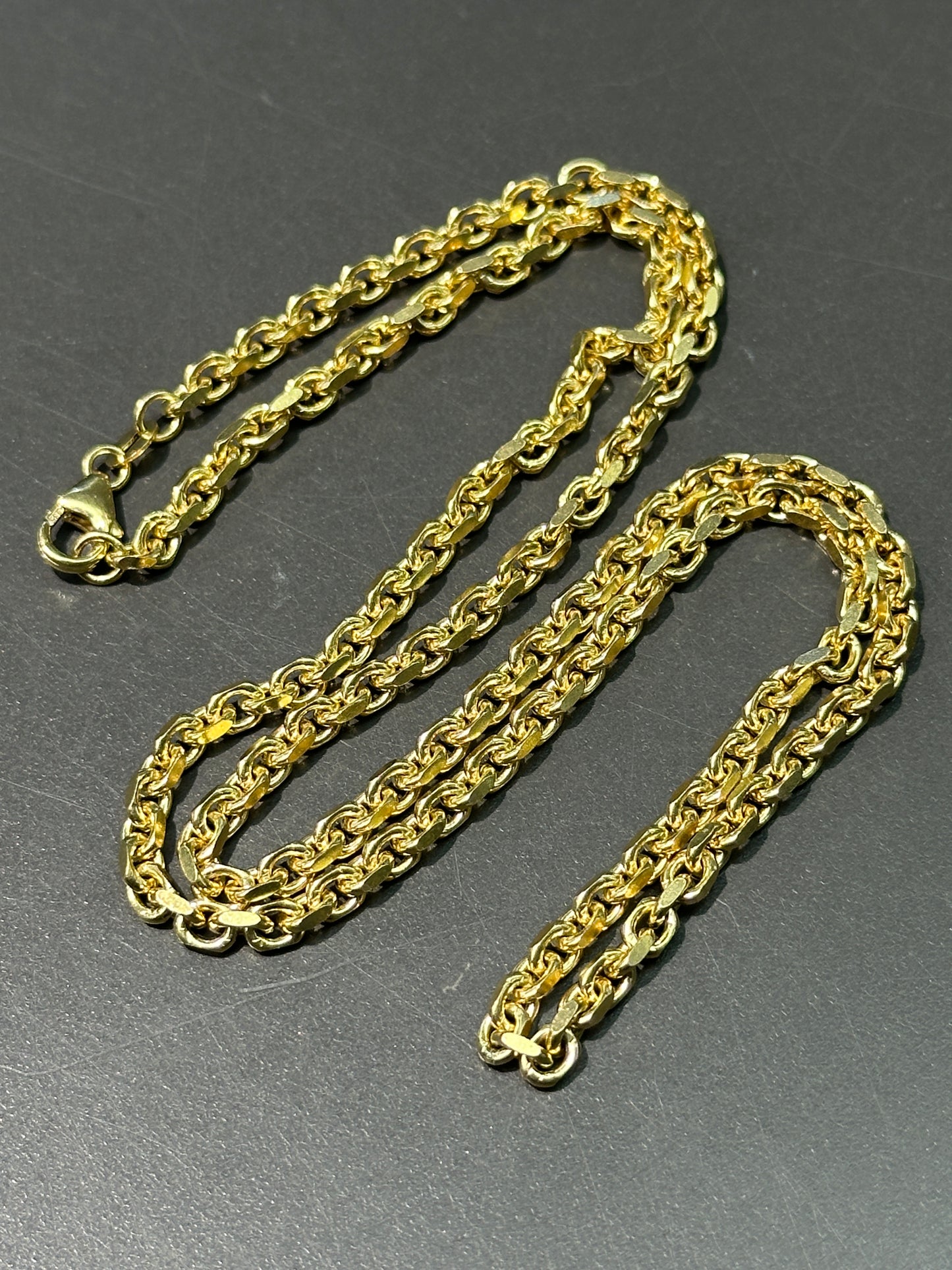 14K Yellow Gold 3.0 mm Biker Chain Link Necklace