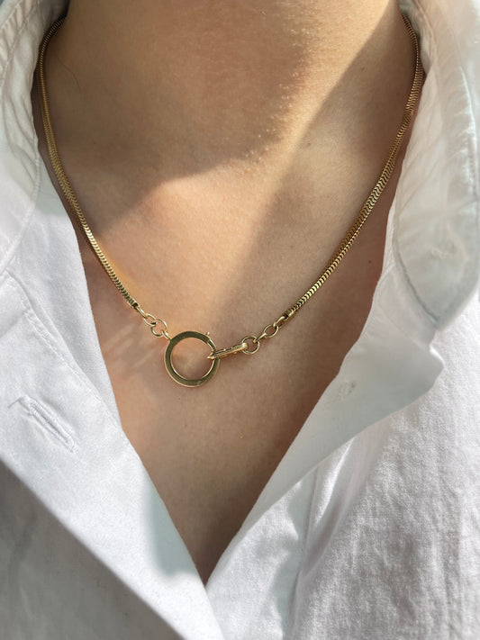 Vintage 10K Gold Snake Watch Chain Necklace