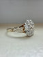 Antique 14K Gold Old Mine Cut Diamond Cluster Ring SZ 6.5