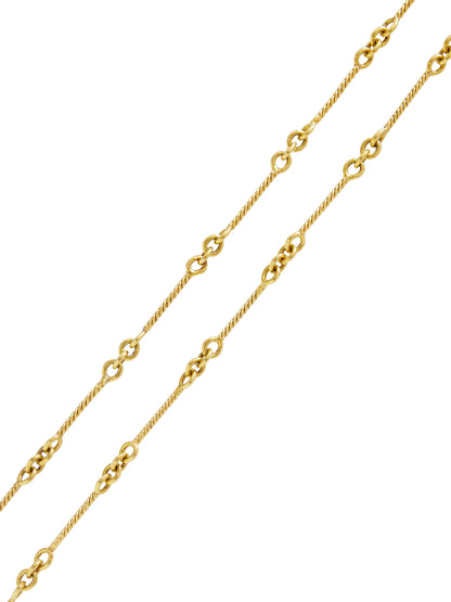 14K Gold Twisted Bar Chain Necklace