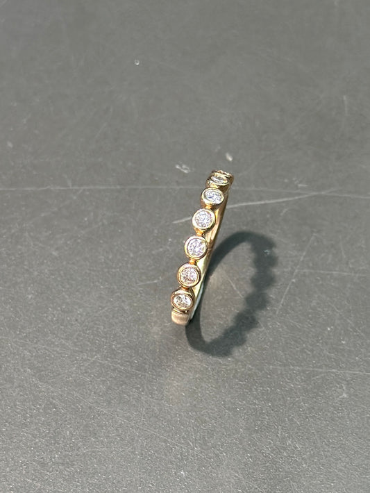 14K Rose Gold Diamond Bezeled Half Eternity Band