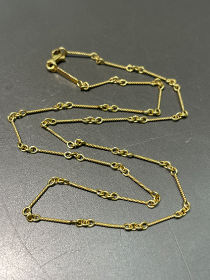 14K Gold Twisted Bar Chain Necklace