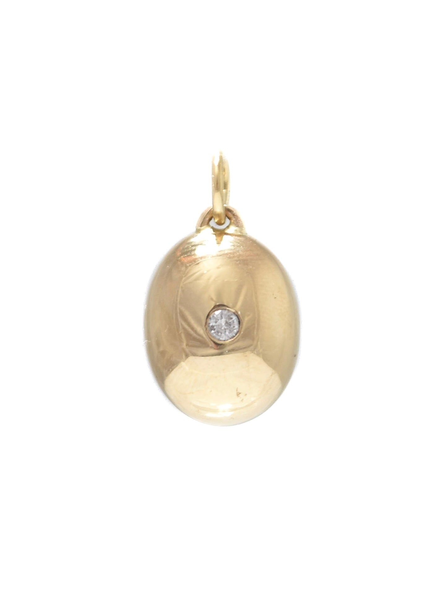 Vintage 14K Gold Diamond Cabochon Charm