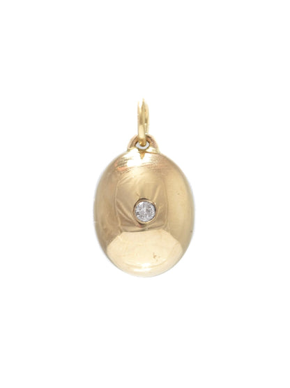 Vintage 14K Gold Diamond Cabochon Charm