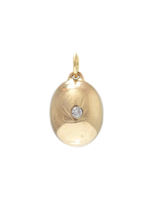 Vintage 14K Gold Diamond Cabochon Charm