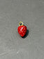 18K Gold Coral Carved Strawberry Charm