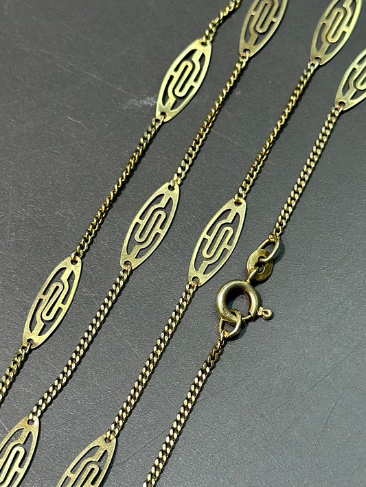 Vintage 14K Gold Filigree Chain Necklace 20.0 inch