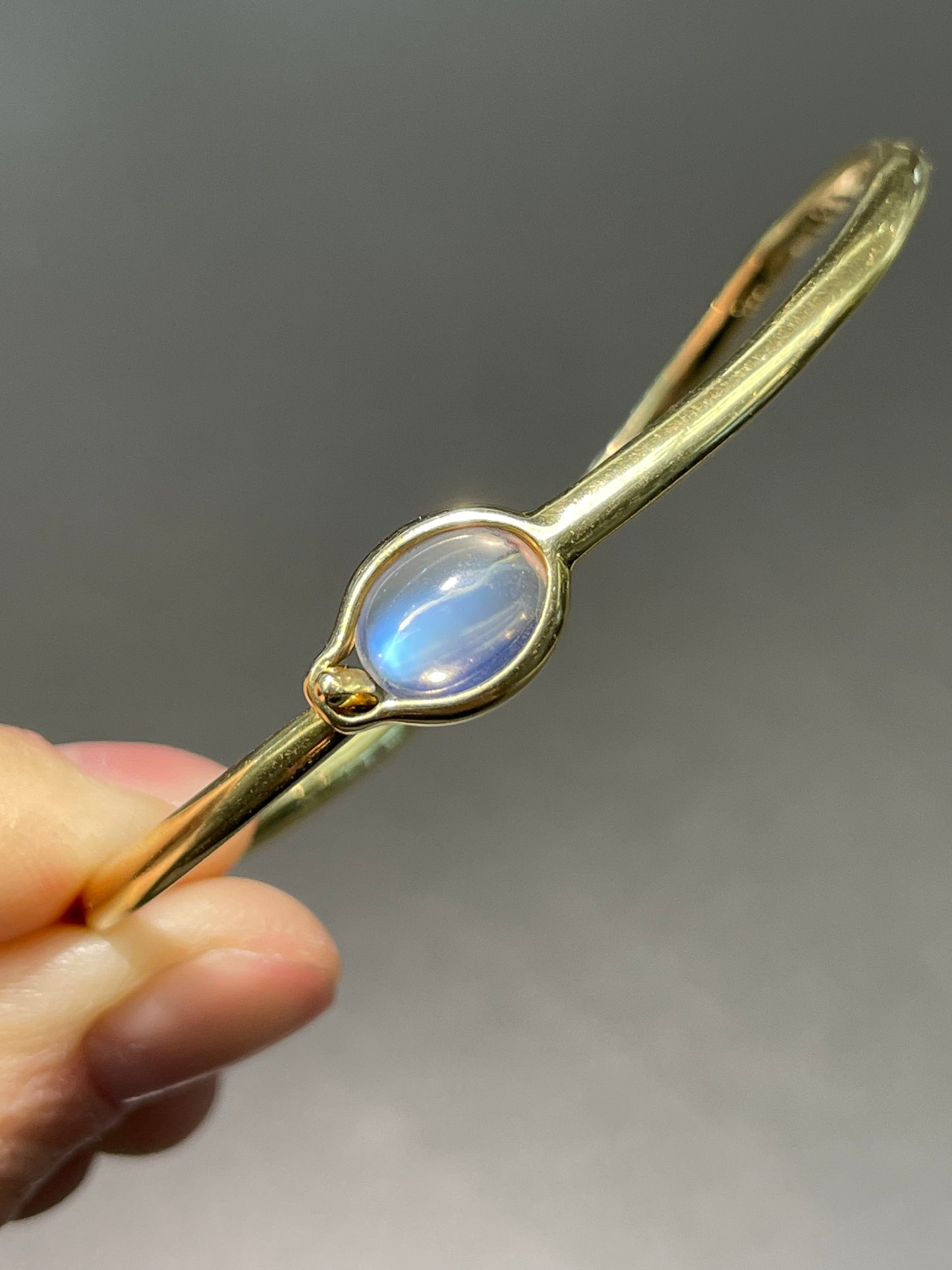 Georg Jensen 18K Gold Torun Ceylon Moonstone Bangle Bracelet