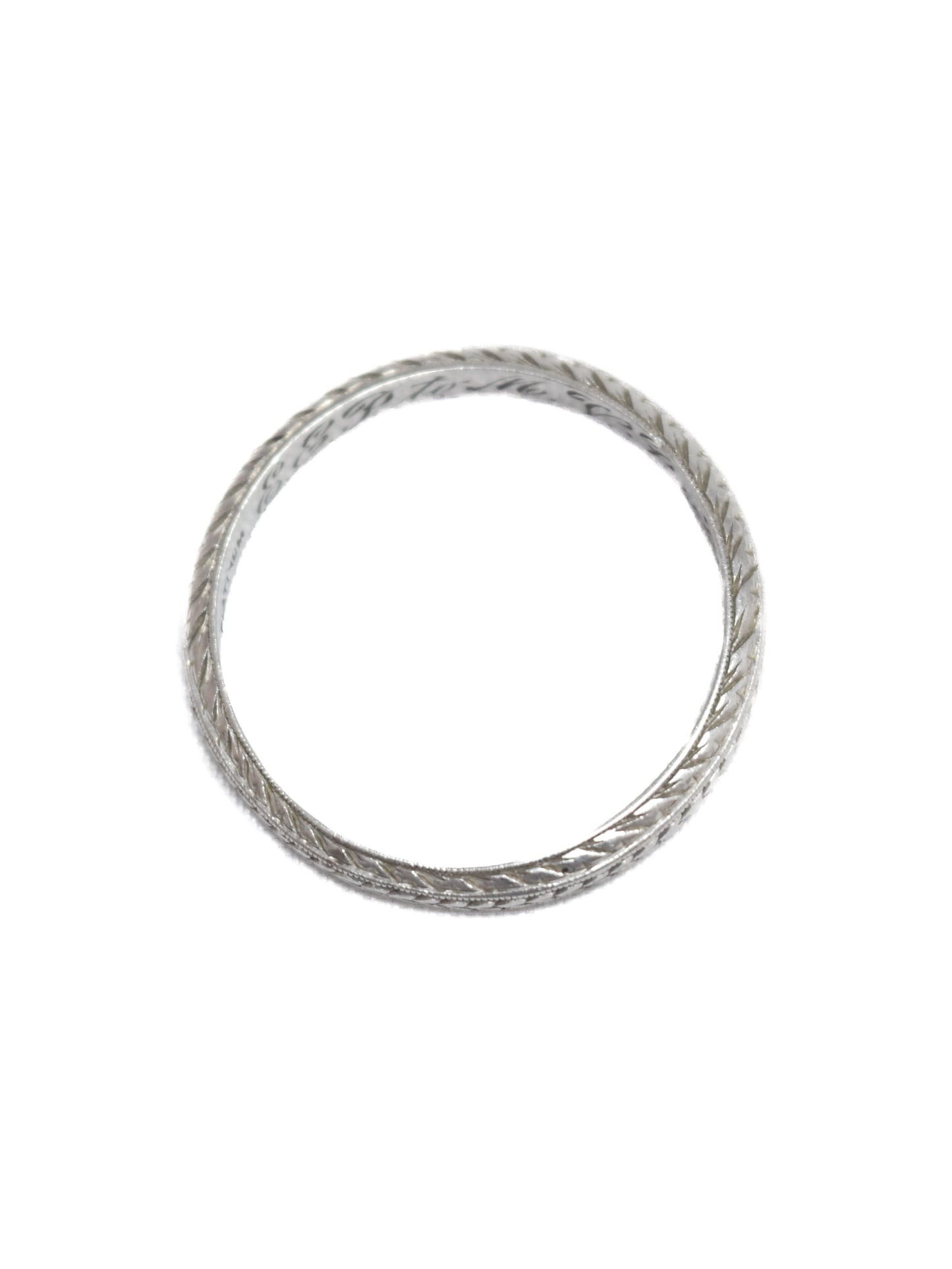 Art Deco Platinum Wheat Motif Band