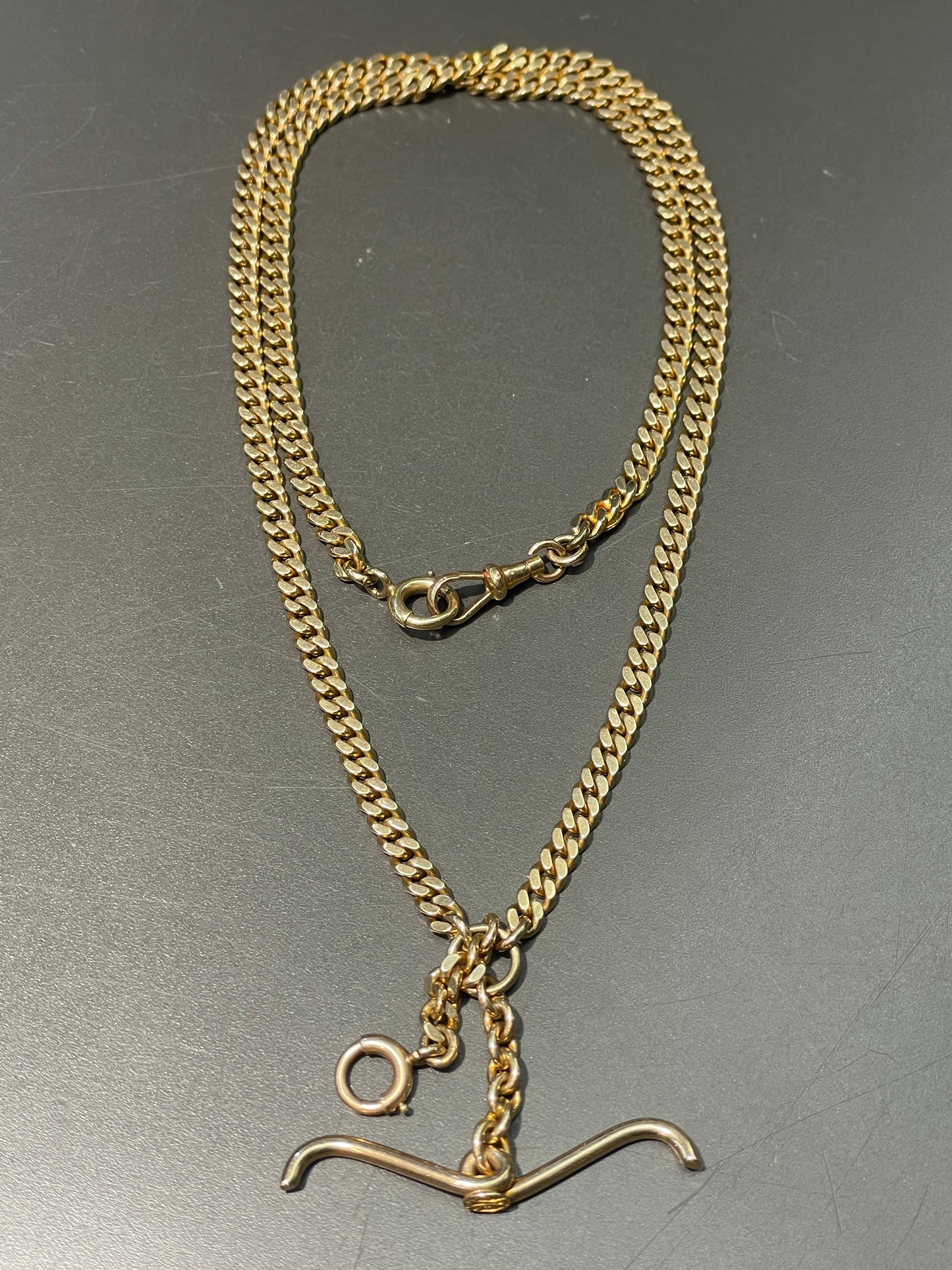 Vintage 14K Yellow Gold 5.0 mm Albert Watch Chain Necklace 23.0 inch