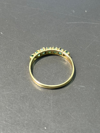 复古 18K 金绿宝石戒指