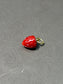 18K Gold Coral Carved Strawberry Charm