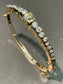 Antique 14K Yellow Gold 5.05 CTW Old Mine Cut Diamond Bangle