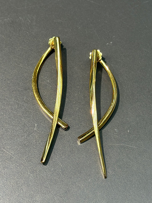 Roberto Coin 18K Gold Front and Back Line Earring