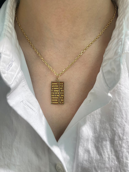 Vintage 14K Gold Large Articulating Abacus Charm