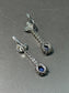 Boucle d'oreille vintage en or 18 carats avec saphir bleu et diamant