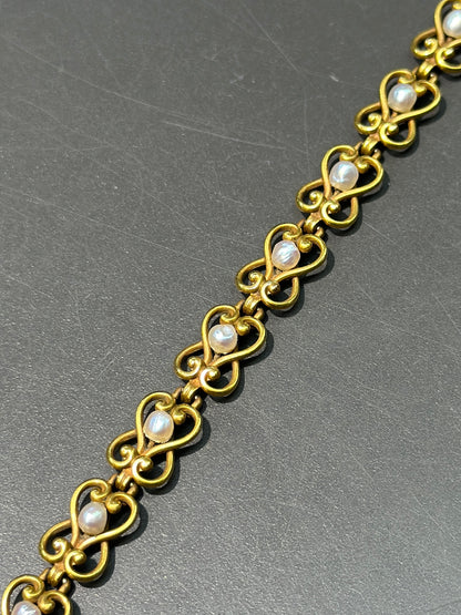 新艺术风格 14K 金天然珍珠手链