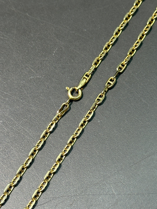 14K Yellow Gold 2.5 mm Anchor Link Necklace 18.0 inch