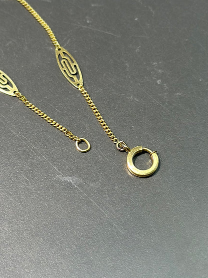 复古 14K 金花丝链项链