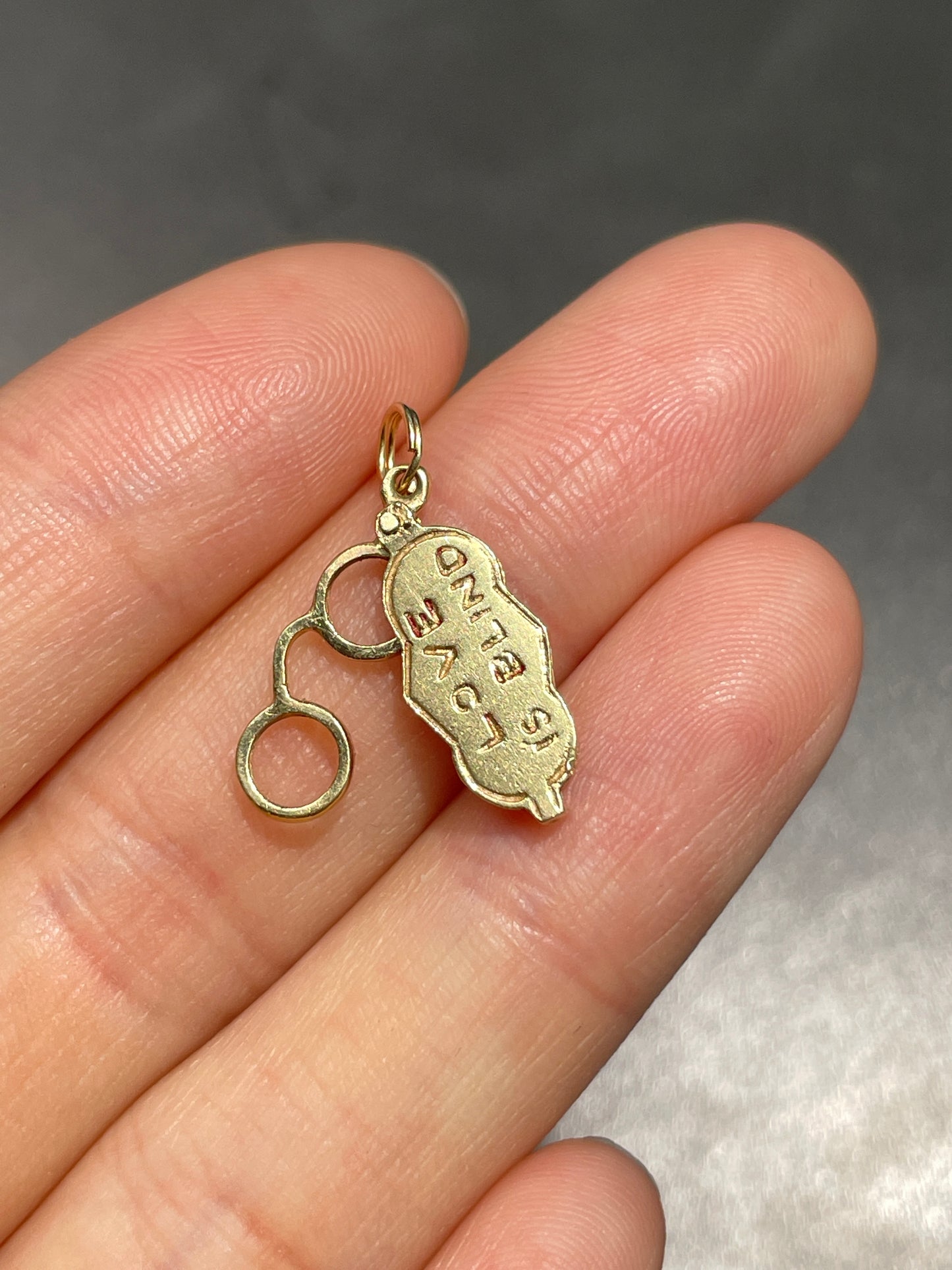 Vintage 14K Gold “Love is Blind” Glasses Charm