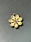 Vintage 14K Gold Diamond Starburst Daisy Pendant