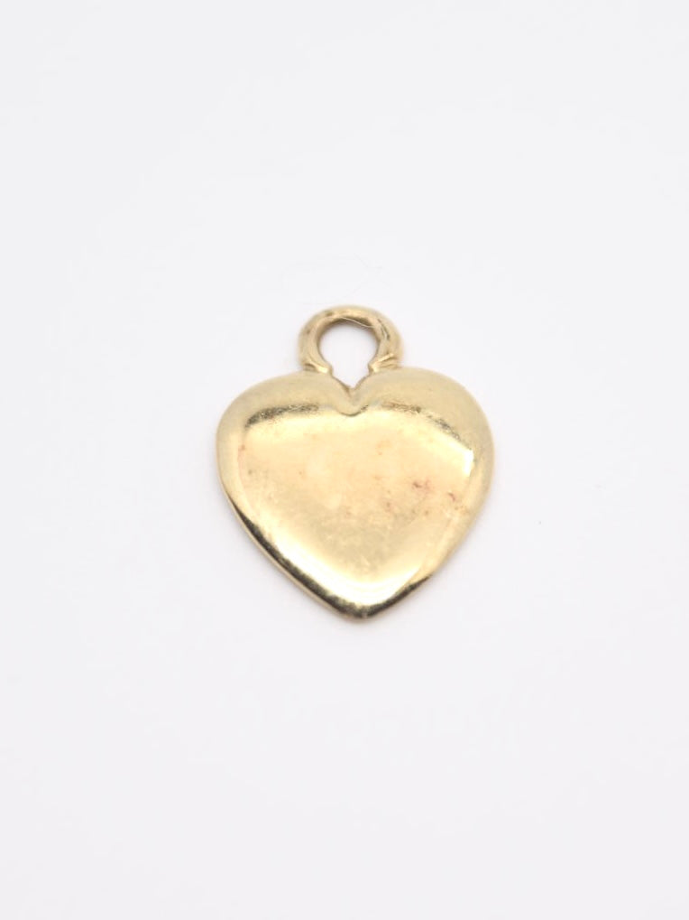 Vintage 14K Gold Starburst Diamond Heart Pendant