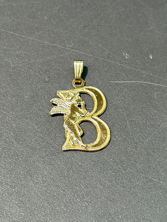 Vintage 14K Gold Cupid B Initial Charm