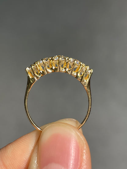Antique Birks 14K Gold 1.46 CTW Five Stone Diamond Ring