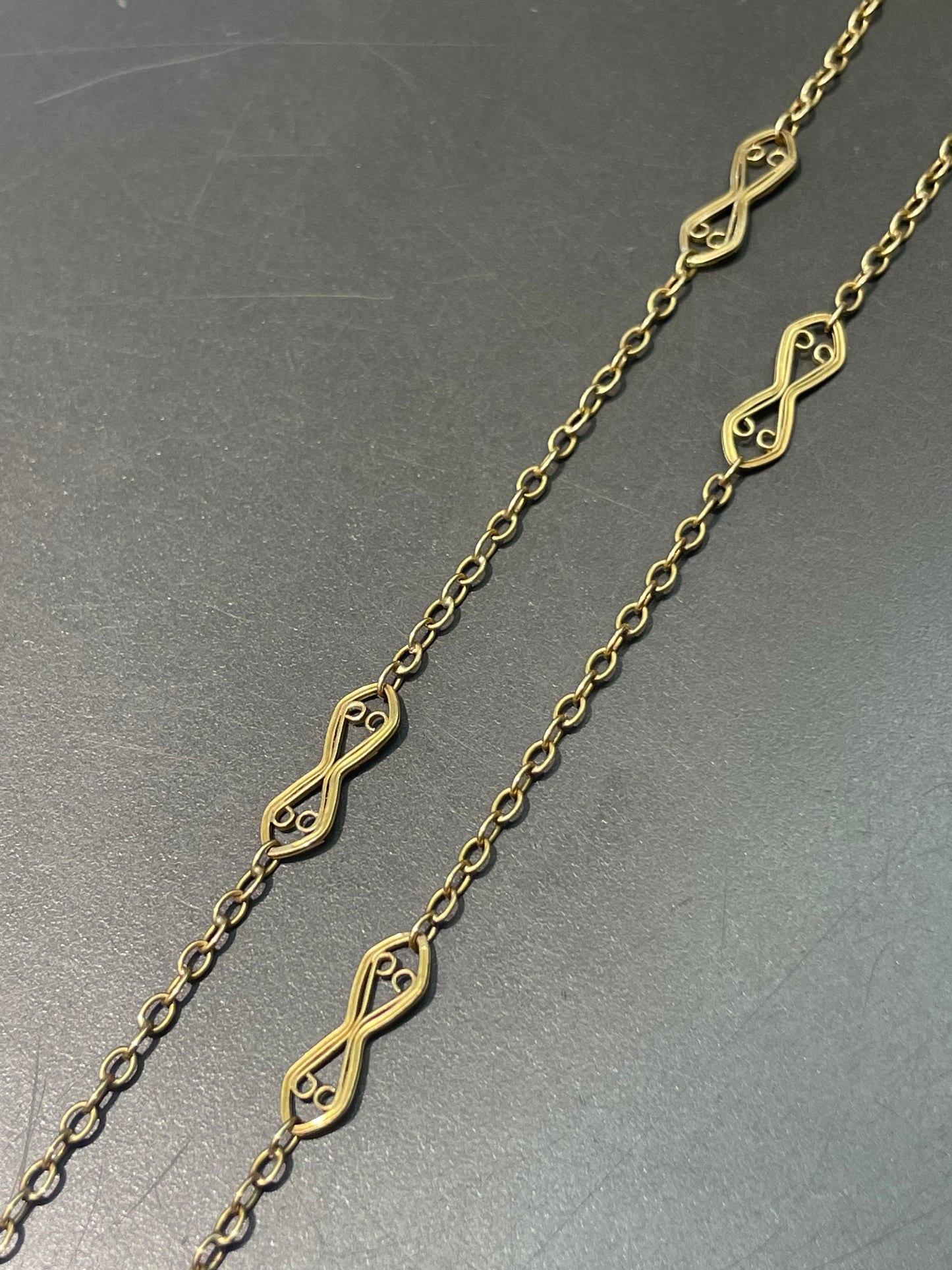 Antique 18K Yellow Gold Filigree Chain Necklace 17.5 inch