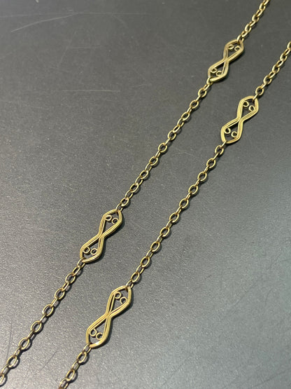 Antique 18K Yellow Gold Filigree Chain Necklace 17.5 inch