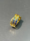 18K Gold Rainbow Sapphire Ring SZ 7