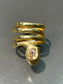 Antique Austro Hungarian 14K Gold 1.08 CTW Diamond Coiled Snake Ring