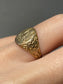 10K Yellow Gold Eagle Floral Signet Ring