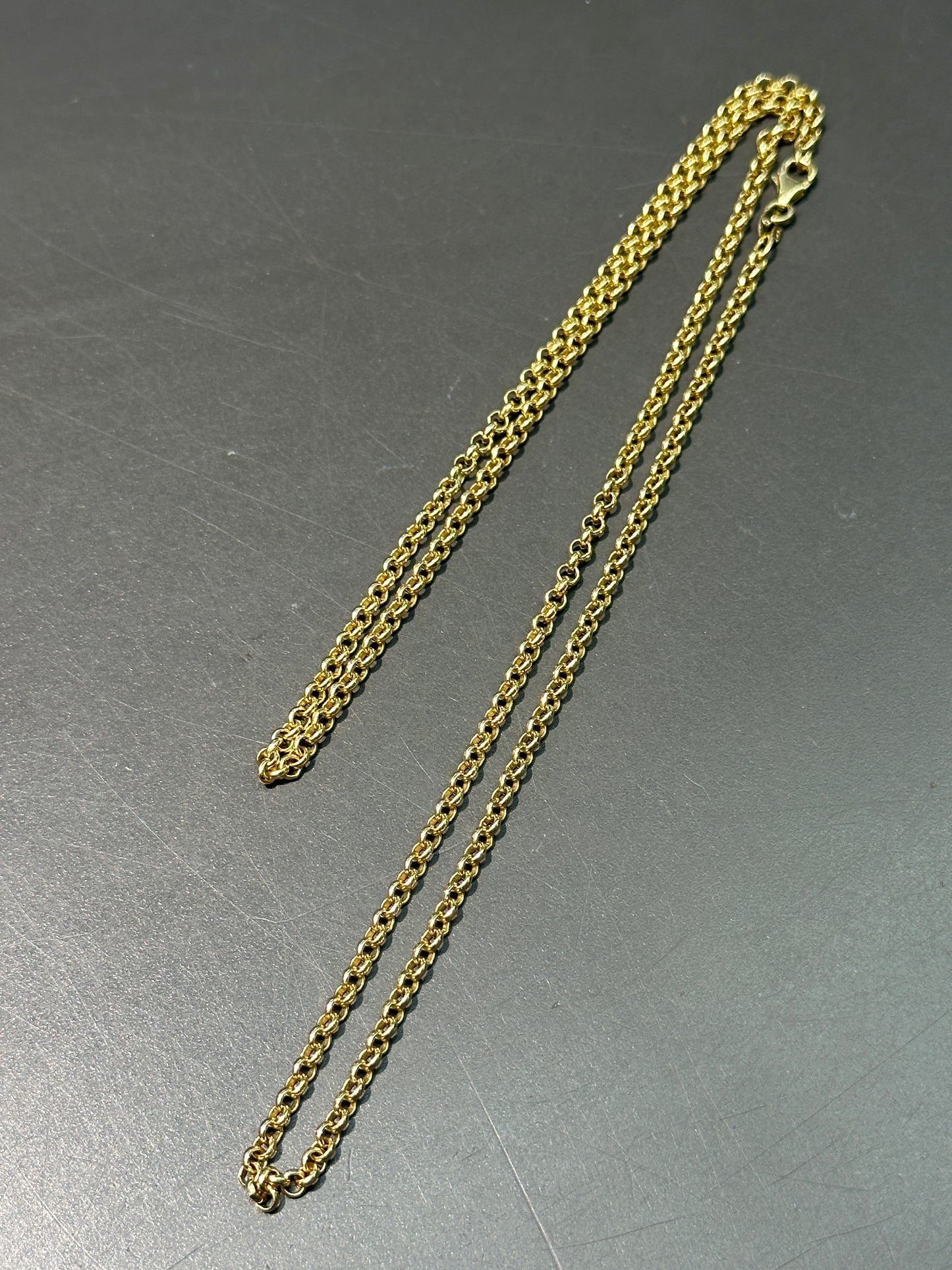 14K Yellow Gold 2.5 mm Solid Rollo Link Necklace 20.0 inch