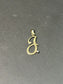 14K Gold Diamond Script J Letter Charm