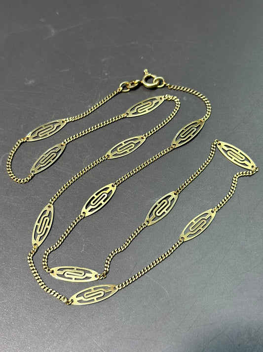 Vintage 14K Gold Filigree Chain Necklace 20.0 inch