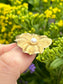 broche de fleur de pensée de perle d’or vintage 14K