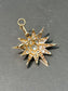 Victorian 14K Gold Diamond Starburst Pendant Brooch