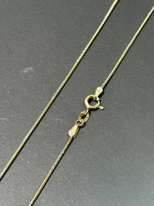 复古 18K 金双色蛇链项链