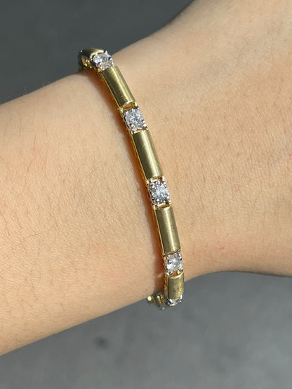 Vintage 14K Gold Diamond Tennis Bracelet