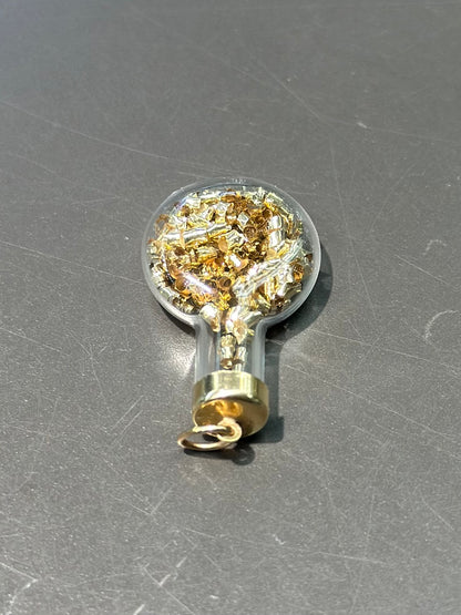 复古 14K 金粉瓶吊坠饰品