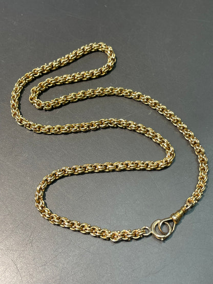 古董 18K 金花式链环表链 20.0 英寸