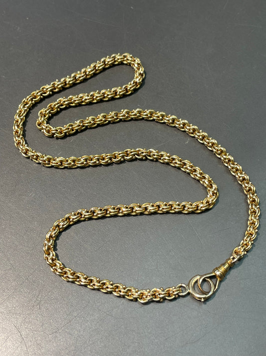 古董 18K 金花式链环表链 20.0 英寸