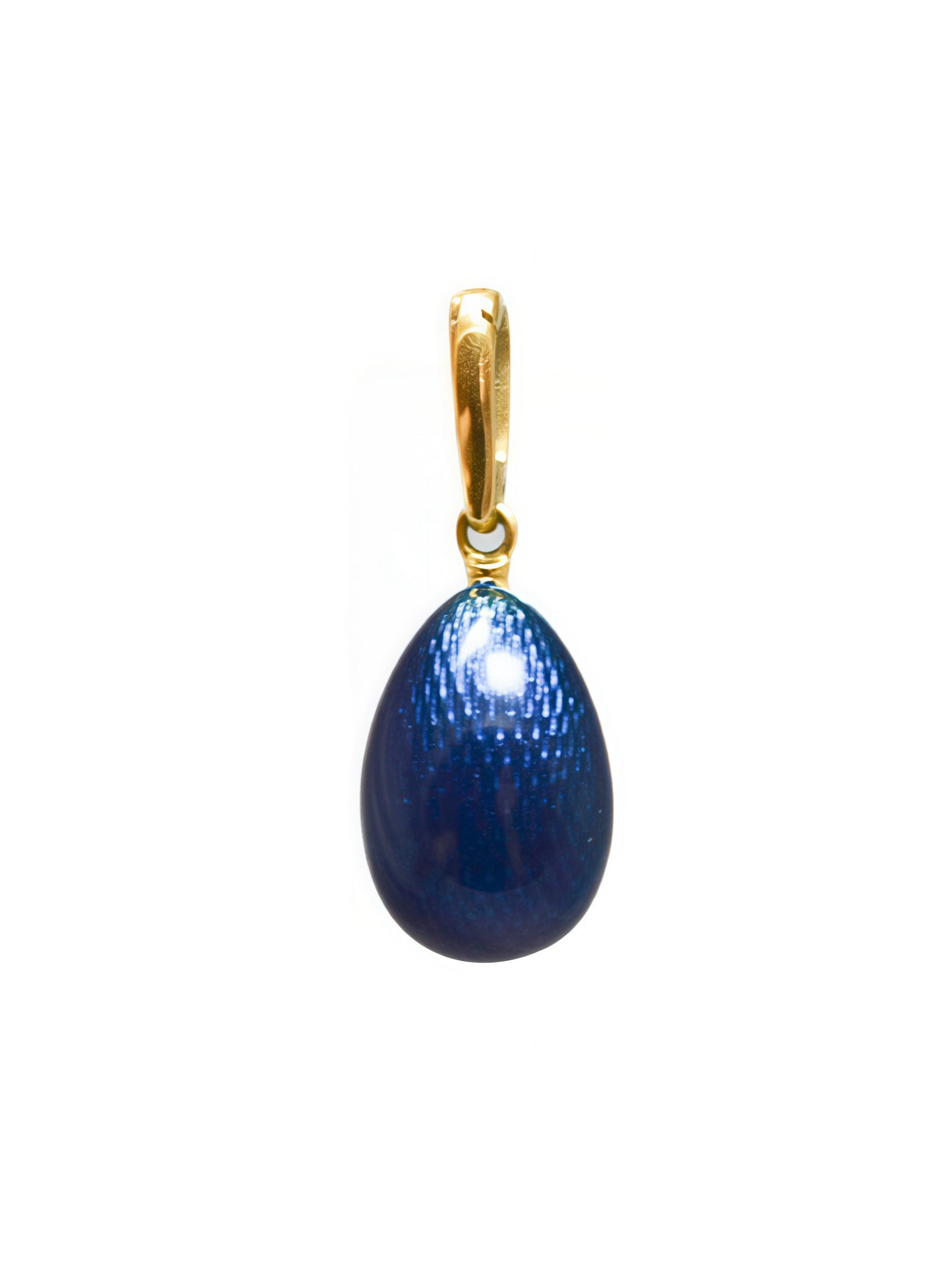Fabergé 18K Gold Enamel Equestrian Guilloche Egg Pendant