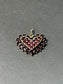 Vintage 14K Gold Faceted Garnet Heart Charm